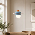 Load image into Gallery viewer, Sea salt blue Memphis pendant light above a dining table