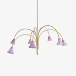 Cargar imagen en el visor de la Galería, Lámpara de araña de cristal floral Bellina – Elegante lámpara colgante de cristal con forma de flor para comedores y salas de estar