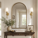 Load image into Gallery viewer, French Antique Brass Glass Wall Sconce