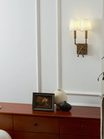 Load image into Gallery viewer, Vintage Fabric Wall Sconce – Double Drum Shade for Bedroom or Hallway