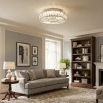 Bild in Gallery-Viewer laden, Clereon Elegante Runde Deckenleuchte – Modernes Glasdesign für Wohnzimmer