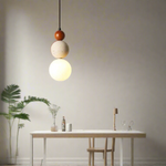 Bild in Gallery-Viewer laden, Elegantes Leuchten Creme Stein Nachttisch Pendelleuchte