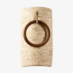 Cargar imagen en el visor de la Galería, Travertine wood ring wall sconce