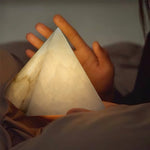 Load image into Gallery viewer, Alabaster Pyramid Table Lamp