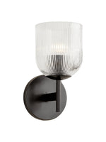 Cargar imagen en el visor de la Galería, Aplique Bravira de vidrio acanalado: lámpara de pared de latón y vidrio en estilos simple, doble y triple