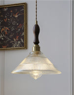 Load image into Gallery viewer, Ribbed Glass Pendant Light – Contemporary Glass Pendant Lights in Vintage Green Hue