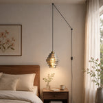 Bild in Gallery-Viewer laden, Ridged Glass Plug-In Pendant Light