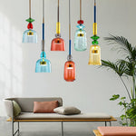 Load image into Gallery viewer, Hand Blown Glass Pendant Lamp - Colorful Candy Iron Mixed Color Indoor