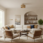 Load image into Gallery viewer, Flutera Fluted Drum Ceiling Light – Farmhouse Textured Flush Mount Lighting for Living and Bedroom