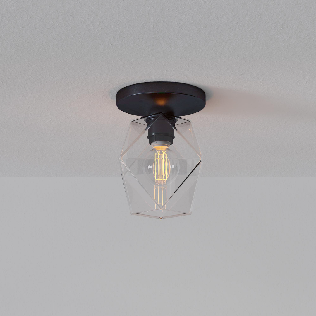 Lámpara de techo de cristal Talvior Geometry - Estilo de montaje empotrado de cristal facetado