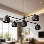 Load image into Gallery viewer, Farmhouse Chandelier – Mid Century Brass Swing Arm Chandelier For Living Room