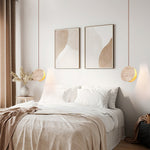 Cargar imagen en el visor de la Galería, Lámpara colgante de travertino con disco texturizado de piedra M04