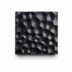 Bild in Gallery-Viewer laden, Black travertine carved square wall sconce with warm LED backlight