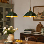 Bild in Gallery-Viewer laden, Leather pendant lamp above a compact dining table scene