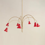 Cargar imagen en el visor de la Galería, Lámpara de araña de cristal floral Bellina – Elegante lámpara colgante de cristal con forma de flor para comedores y salas de estar