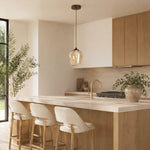 Bild in Gallery-Viewer laden, Amber glass pendant light above a kitchen island