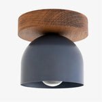 Load image into Gallery viewer, Metio Dome Scandinavian Oak Flush Mount Ceiling Light – Modern Minimalist Design for Living Room & Bedroom