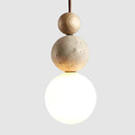 Bild in Gallery-Viewer laden, Elegantes Leuchten Creme Stein Nachttisch Pendelleuchte