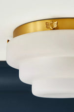 Load image into Gallery viewer, Capigia Layered Frosted Glass & Metal Ceiling Light – Modern Style for Bedroom & Hallway