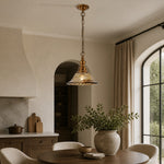 Bild in Gallery-Viewer laden, Brass and Amber Glass Mini Pendant Light