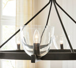 Load image into Gallery viewer, Auria Hand-Blown Glass & Metal Linear Chandelier – Contemporary Multi-Arm Fixture for Dining & Kitchen Island