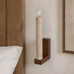Cargar imagen en el visor de la Galería, Natural travertine wall sconce beside a bed