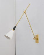 Cargar imagen en el visor de la Galería, Lámpara de pared vintage de metal con brazo oscilante ajustable M23