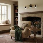 Bild in Gallery-Viewer laden, Mobilux Line Sleek Mehrkopf Badezimmer Wandleuchte – Designer Schminkspiegelwandleuchte mit Glasschirmen