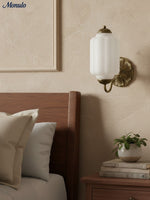 Load image into Gallery viewer, Vintage Milk Glass Sconce Bedside Hallway Eloise Wall Sconce