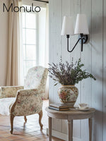 Load image into Gallery viewer, Rowan Fabric Shade Wall Sconce – Modern Industrial Light for Bedroom