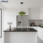 Cargar imagen en el visor de la Galería, Lámpara colgante de vidrio con forma de disco apilado Verdoma Iluminación nórdica contemporánea para cocinas