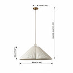 Cargar imagen en el visor de la Galería, Lámpara colgante Luminella extragrande con borde festoneado – Lámpara colgante de tela suave para comedor