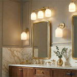 Charger l'image dans la visionneuse de galerie, Applique murale moderne Hanton à 3 lumières – Luminaire en verre laiteux pour salle de bain, couloir et salon