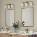 Charger l'image dans la visionneuse de galerie, Applique murale moderne Hanton à 3 lumières – Luminaire en verre laiteux pour salle de bain, couloir et salon