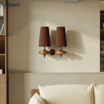 Cargar imagen en el visor de la Galería, Aplique de pared Rowan Retro con pantalla de tela: iluminación clásica de tela para el dormitorio