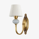 Load image into Gallery viewer, Rowan Classic Fabric Shade Sconce – Ceramic Wall Light for Hallway or Bedroom