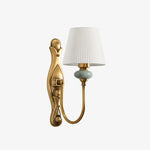 Load image into Gallery viewer, Rowan Classic Fabric Shade Sconce – Ceramic Wall Light for Hallway or Bedroom