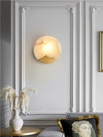 Charger l'image dans la visionneuse de galerie, Applique murale circulaire contemporaine élégante en chrome et albâtre