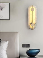 Load image into Gallery viewer, Postmodern Classical Oblong Shape Alabaster Wall Sconce