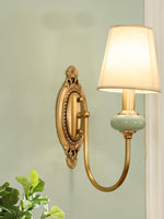 Load image into Gallery viewer, Rowan Classic Fabric Shade Sconce – Ceramic Wall Light for Hallway or Bedroom