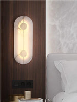 Load image into Gallery viewer, Postmodern Classical Oblong Shape Alabaster Wall Sconce