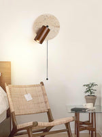 Load image into Gallery viewer, Wabi-Sabi Style Travertine Cylinder Wall Sconce Bedside Lamp with Pull-chain Switch