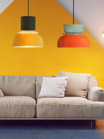 Cargar imagen en el visor de la Galería, Lámpara colgante con pantalla de cuenco de acrílico colorido Macaron