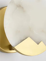 Charger l'image dans la visionneuse de galerie, Applique murale circulaire contemporaine élégante en chrome et albâtre