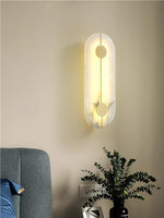 Load image into Gallery viewer, Postmodern Classical Oblong Shape Alabaster Wall Sconce