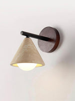 Load image into Gallery viewer, Wabi-Sabi Style Travertine Cone Shade Wall Light