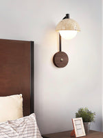 Load image into Gallery viewer, Wabi-Sabi Style Travertine Half-Sphere Design Wall Lamp for Living Rooms and Bedrooms