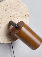 Load image into Gallery viewer, Wabi-Sabi Style Travertine Cylinder Wall Sconce Bedside Lamp with Pull-chain Switch