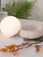 Load image into Gallery viewer, Cream Style Semi-Round Travertine Table Lamp