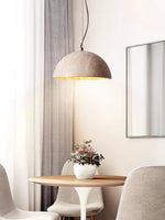 Cargar imagen en el visor de la Galería, Lámpara colgante semiesférica de travertino minimalista moderna